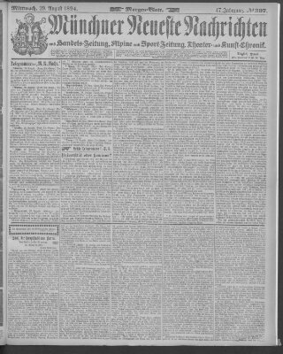 Münchner neueste Nachrichten Mittwoch 29. August 1894