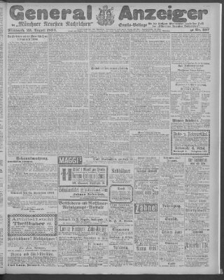 Münchner neueste Nachrichten Mittwoch 29. August 1894