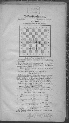 Schach-Zeitung (Münchner neueste Nachrichten) Sonntag 1. Januar 1905