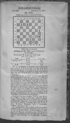 Schach-Zeitung (Münchner neueste Nachrichten) Sonntag 11. Juni 1905