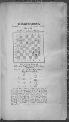 Schach-Zeitung (Münchner neueste Nachrichten) Samstag 15. Juli 1905