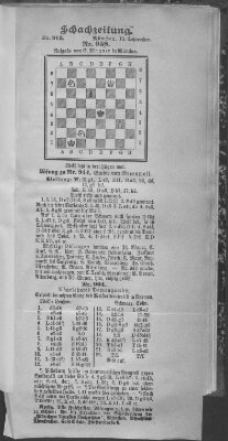 Schach-Zeitung (Münchner neueste Nachrichten) Sonntag 10. September 1905