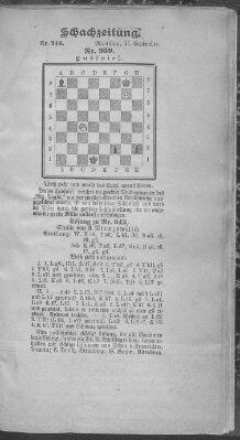 Schach-Zeitung (Münchner neueste Nachrichten) Sonntag 17. September 1905