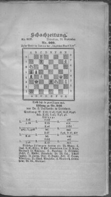 Schach-Zeitung (Münchner neueste Nachrichten) Sonntag 24. September 1905