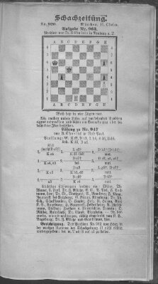 Schach-Zeitung (Münchner neueste Nachrichten) Sonntag 15. Oktober 1905