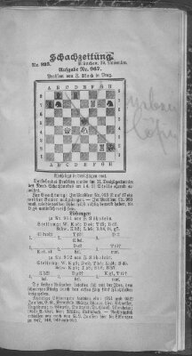 Schach-Zeitung (Münchner neueste Nachrichten) Sonntag 19. November 1905