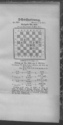 Schach-Zeitung (Münchner neueste Nachrichten) Sonntag 15. März 1903