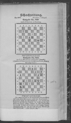 Schach-Zeitung (Münchner neueste Nachrichten) Sonntag 2. August 1903