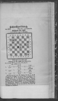 Schach-Zeitung (Münchner neueste Nachrichten) Sonntag 13. September 1903