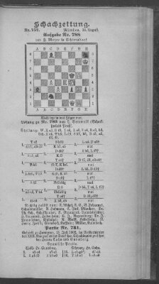 Schach-Zeitung (Münchner neueste Nachrichten) Sonntag 10. August 1902