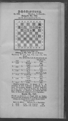 Schach-Zeitung (Münchner neueste Nachrichten) Sonntag 21. September 1902