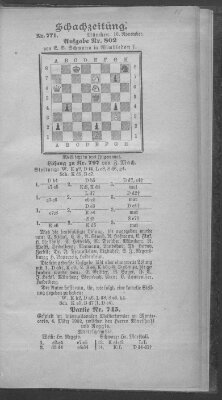 Schach-Zeitung (Münchner neueste Nachrichten) Sonntag 16. November 1902