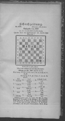 Schach-Zeitung (Münchner neueste Nachrichten) Sonntag 20. Januar 1901