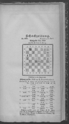 Schach-Zeitung (Münchner neueste Nachrichten) Sonntag 21. April 1901