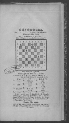 Schach-Zeitung (Münchner neueste Nachrichten) Sonntag 22. September 1901