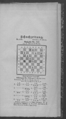 Schach-Zeitung (Münchner neueste Nachrichten) Sonntag 27. Oktober 1901