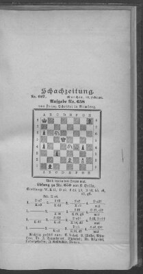 Schach-Zeitung (Münchner neueste Nachrichten) Samstag 10. Februar 1900