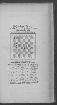 Schach-Zeitung (Münchner neueste Nachrichten) Sonntag 12. August 1900