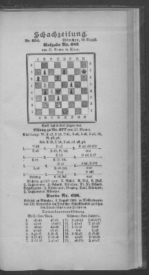 Schach-Zeitung (Münchner neueste Nachrichten) Sonntag 19. August 1900