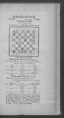 Schach-Zeitung (Münchner neueste Nachrichten) Sonntag 14. Oktober 1900