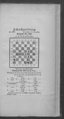 Schach-Zeitung (Münchner neueste Nachrichten) Sonntag 18. November 1900