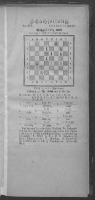 Schach-Zeitung (Münchner neueste Nachrichten) Sonntag 15. Januar 1899