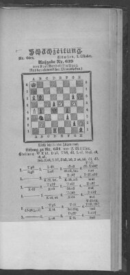 Schach-Zeitung (Münchner neueste Nachrichten) Sonntag 1. Oktober 1899