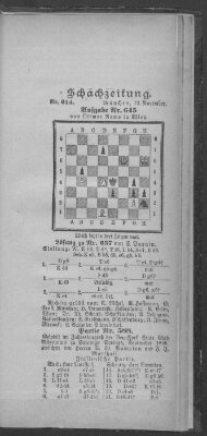 Schach-Zeitung (Münchner neueste Nachrichten) Sonntag 12. November 1899