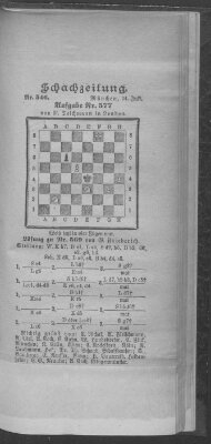 Schach-Zeitung (Münchner neueste Nachrichten) Sonntag 24. Juli 1898