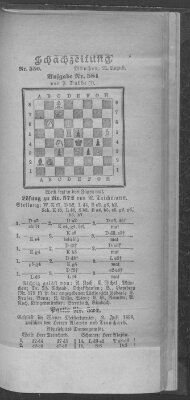 Schach-Zeitung (Münchner neueste Nachrichten) Sonntag 21. August 1898