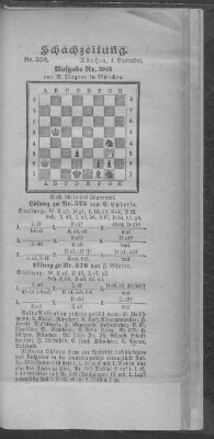 Schach-Zeitung (Münchner neueste Nachrichten) Sonntag 4. September 1898