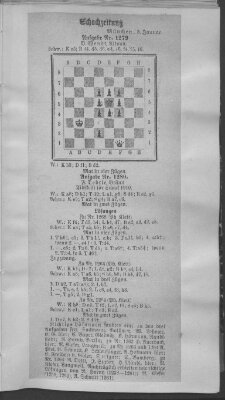 Schach-Zeitung (Münchner neueste Nachrichten) Sonntag 8. Januar 1911