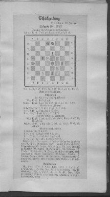 Schach-Zeitung (Münchner neueste Nachrichten) Sonntag 22. Januar 1911