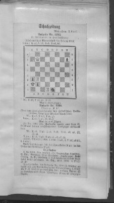 Schach-Zeitung (Münchner neueste Nachrichten) Sonntag 2. April 1911