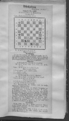 Schach-Zeitung (Münchner neueste Nachrichten) Sonntag 16. April 1911