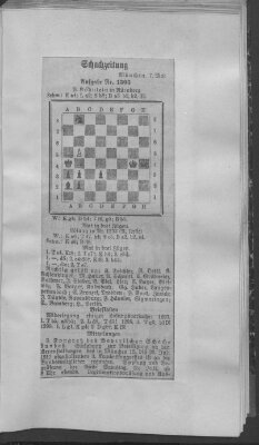 Schach-Zeitung (Münchner neueste Nachrichten) Sonntag 7. Mai 1911