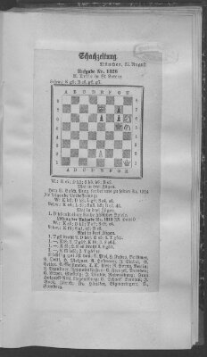 Schach-Zeitung (Münchner neueste Nachrichten) Sonntag 27. August 1911