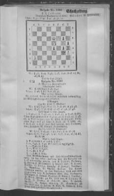 Schach-Zeitung (Münchner neueste Nachrichten) Samstag 30. September 1911