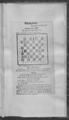 Schach-Zeitung (Münchner neueste Nachrichten) Sonntag 5. November 1911