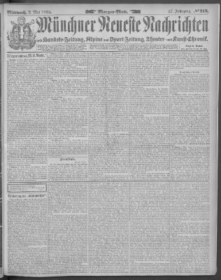 Münchner neueste Nachrichten Mittwoch 9. Mai 1894