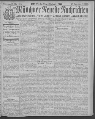 Münchner neueste Nachrichten Sonntag 13. Mai 1894