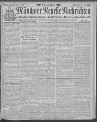 Münchner neueste Nachrichten Mittwoch 16. Mai 1894