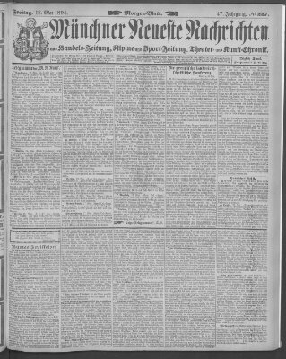 Münchner neueste Nachrichten Freitag 18. Mai 1894