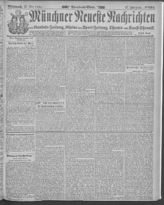 Münchner neueste Nachrichten Mittwoch 23. Mai 1894