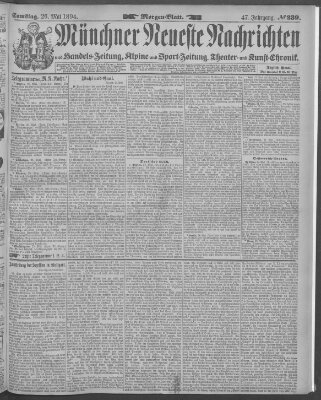 Münchner neueste Nachrichten Samstag 26. Mai 1894