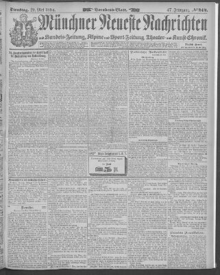 Münchner neueste Nachrichten Dienstag 29. Mai 1894