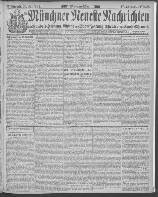 Münchner neueste Nachrichten Mittwoch 30. Mai 1894