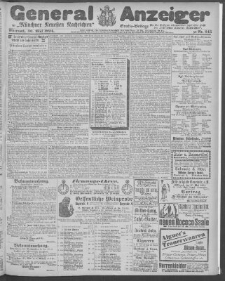 Münchner neueste Nachrichten Mittwoch 30. Mai 1894