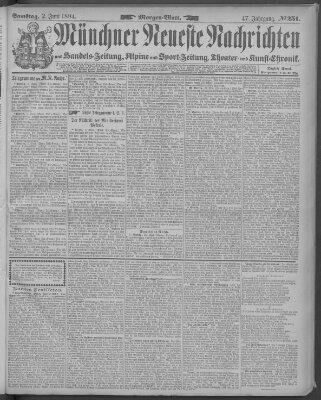 Münchner neueste Nachrichten Samstag 2. Juni 1894