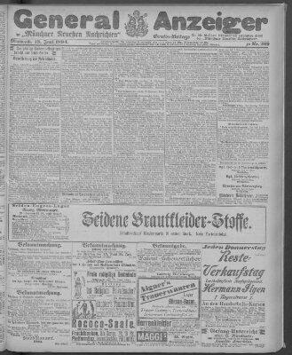 Münchner neueste Nachrichten Mittwoch 13. Juni 1894